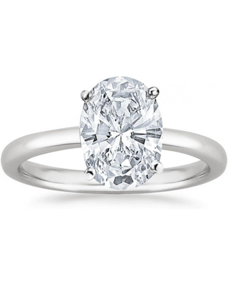 14K White Gold 3/4-5 Carat LAB GROWN Solitaire IGI CERTIFIED Diamond Engagement Ring (H-I Color VS2-SI1 Clarity) Ring Size 5 ...