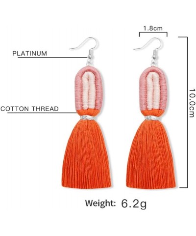 CHUNYANAN 3 Tier Red Yellow Tassel Dangle Drop Earrings Bohemian Fashion Earrings for Women Teen Girls Valentine Party Jewelr...