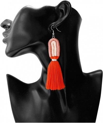 CHUNYANAN 3 Tier Red Yellow Tassel Dangle Drop Earrings Bohemian Fashion Earrings for Women Teen Girls Valentine Party Jewelr...