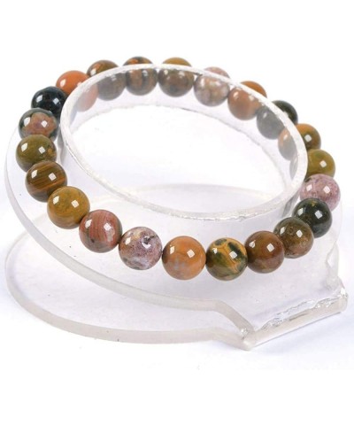 Gem Semi Precious Gemstone 8mm Round Beads Stretch Bracelet 7 Inch Unisex Ocean Jasper $11.20 Bracelets