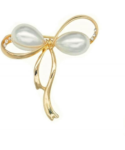 brooches for women, Bow Brooch Pins Sweater Shawl Clips Faux Pearl Brooch Pins for Women Girls golden $9.87 Brooches & Pins