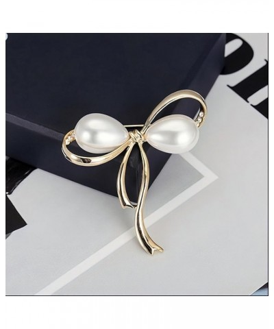 brooches for women, Bow Brooch Pins Sweater Shawl Clips Faux Pearl Brooch Pins for Women Girls golden $9.87 Brooches & Pins