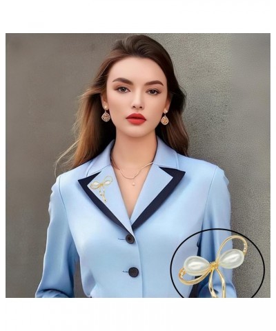 brooches for women, Bow Brooch Pins Sweater Shawl Clips Faux Pearl Brooch Pins for Women Girls golden $9.87 Brooches & Pins