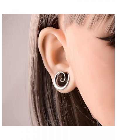 2PCS Fashion Round Spiral Saddle Plugs Hangers for Stretched Lobe Ear Tunnels Gauges Plugs Piercing Body Jewelry 16mm(5/8") S...