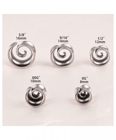 2PCS Fashion Round Spiral Saddle Plugs Hangers for Stretched Lobe Ear Tunnels Gauges Plugs Piercing Body Jewelry 16mm(5/8") S...