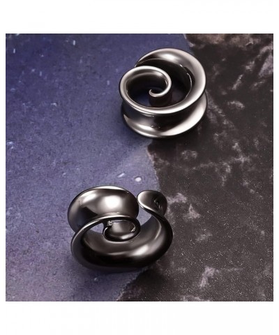 2PCS Fashion Round Spiral Saddle Plugs Hangers for Stretched Lobe Ear Tunnels Gauges Plugs Piercing Body Jewelry 16mm(5/8") S...