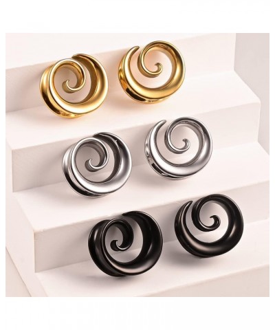 2PCS Fashion Round Spiral Saddle Plugs Hangers for Stretched Lobe Ear Tunnels Gauges Plugs Piercing Body Jewelry 16mm(5/8") S...