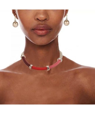 African Necklace Set Gothic Necklace Jewelry Chunky Choker Necklace for Women and Girls Red $8.09 Necklaces