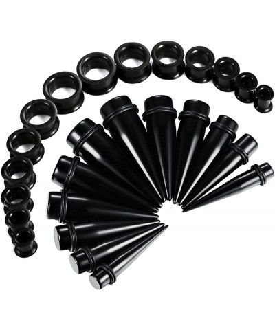 24PC Ear Stretching Kit - 00G-20mm Big Gauges - Solid Acrylic Heavy Tapers No Flare Plugs O-Rings - Stretchers Weights Expand...