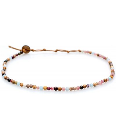 4MM Energy Chakra Healing Necklace with Real Stones Jade, Pearl, Rose Quartz, Amethyst, Moonstone Peace + Happiness $19.89 Ne...