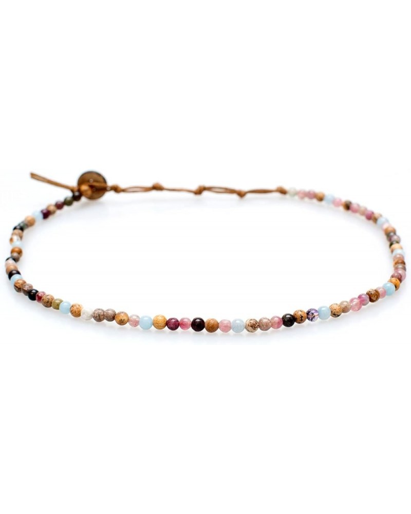 4MM Energy Chakra Healing Necklace with Real Stones Jade, Pearl, Rose Quartz, Amethyst, Moonstone Peace + Happiness $19.89 Ne...