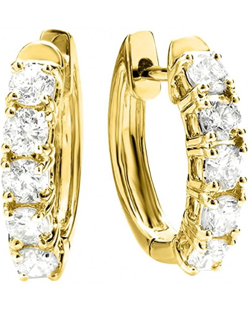 1-5 Carat Huggies Hoop Diamond Earrings 14K Gold Premium Collection 2.5 Carat 14K Yellow Gold $1.00 Earrings