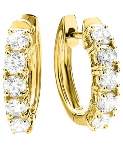 1-5 Carat Huggies Hoop Diamond Earrings 14K Gold Premium Collection 2.5 Carat 14K Yellow Gold $1.00 Earrings