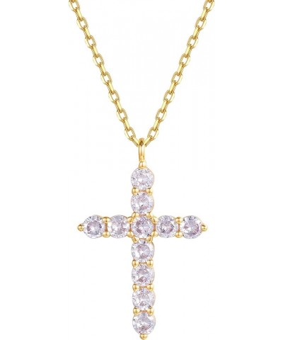 Cross Necklace for Women Cross Chain Sterling Silver Cross Cubic Zirconia Necklace Gold Cross Necklace Simple Dainty Necklace...