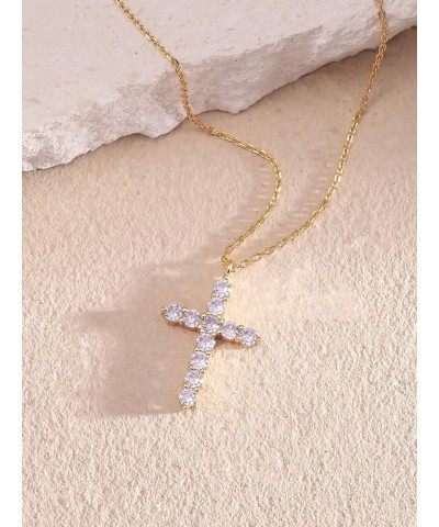 Cross Necklace for Women Cross Chain Sterling Silver Cross Cubic Zirconia Necklace Gold Cross Necklace Simple Dainty Necklace...