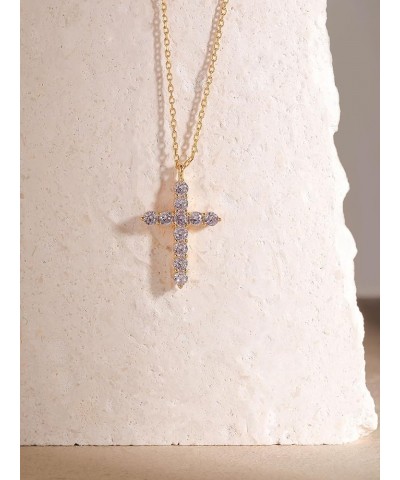 Cross Necklace for Women Cross Chain Sterling Silver Cross Cubic Zirconia Necklace Gold Cross Necklace Simple Dainty Necklace...