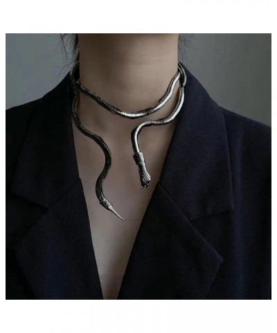 Statement Twisty Long Chunky Snake Necklace Flexible Bendable Boa Wrap Collar Around Neck Adjustable Stachable Multilayer Oph...