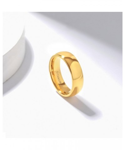 2mm 4mm 6mm Gold Titanium Ring Plain Dome High Polished Wedding Band Comfort Fit Size 3-13.5 6mm 7.5 $9.17 Rings