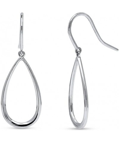 Sterling Silver Teardrop Fish Hook Dangle Drop Earrings for Women, Rhodium Plated $14.57 Earrings