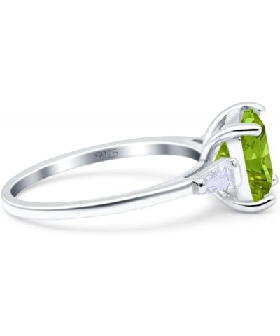 Cushion Cut Art Deco Wedding Bridal Ring Baguette Simulated Cubic Zirconia 925 Sterling Silver Simulated Peridot CZ $12.09 Br...