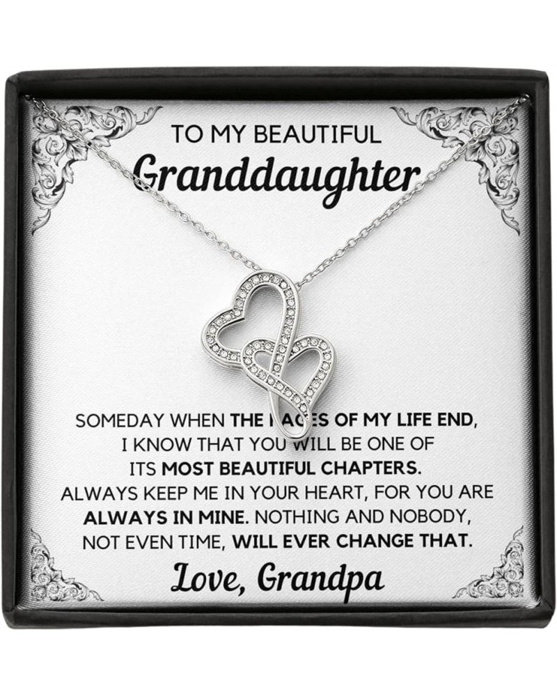 To My Granddaughter Necklace Gift From Grandpa Grandfather To My Beautiful Granddaughter Chapters Double Hearts Necklace Pend...