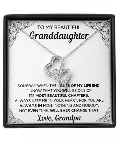 To My Granddaughter Necklace Gift From Grandpa Grandfather To My Beautiful Granddaughter Chapters Double Hearts Necklace Pend...