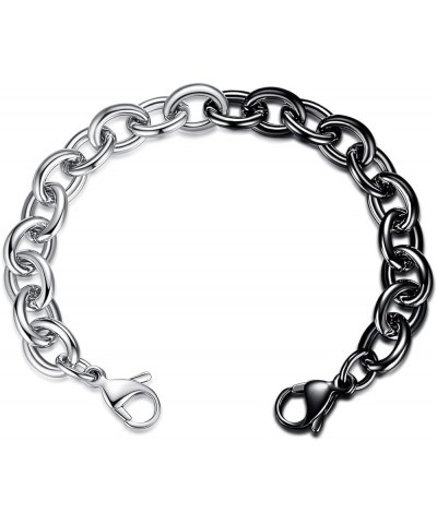 LinnaLove-Stainless Steel Cable Chain lnterchangeable Medical Alert Bracelets - (Just Chain) Black/Silver 6.0 Inches $11.79 B...