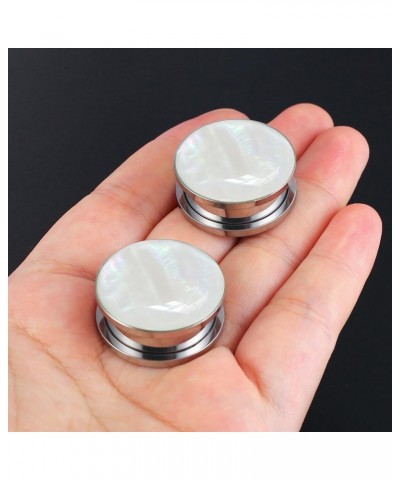 2 PCS 6mm-25mm Hypoallergenic 316 Stainless Steel Elegant Conch Ear Tunnels Plugs Ear Gauges Stretcher Body Piercing Jewelry ...