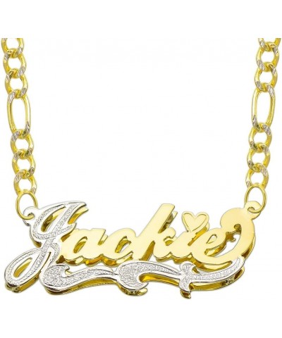 14K Two Tone Gold Personalized Double Plate 3D Name Necklace - Style 2 - Customize Any Name 20.0 Inches $175.94 Necklaces