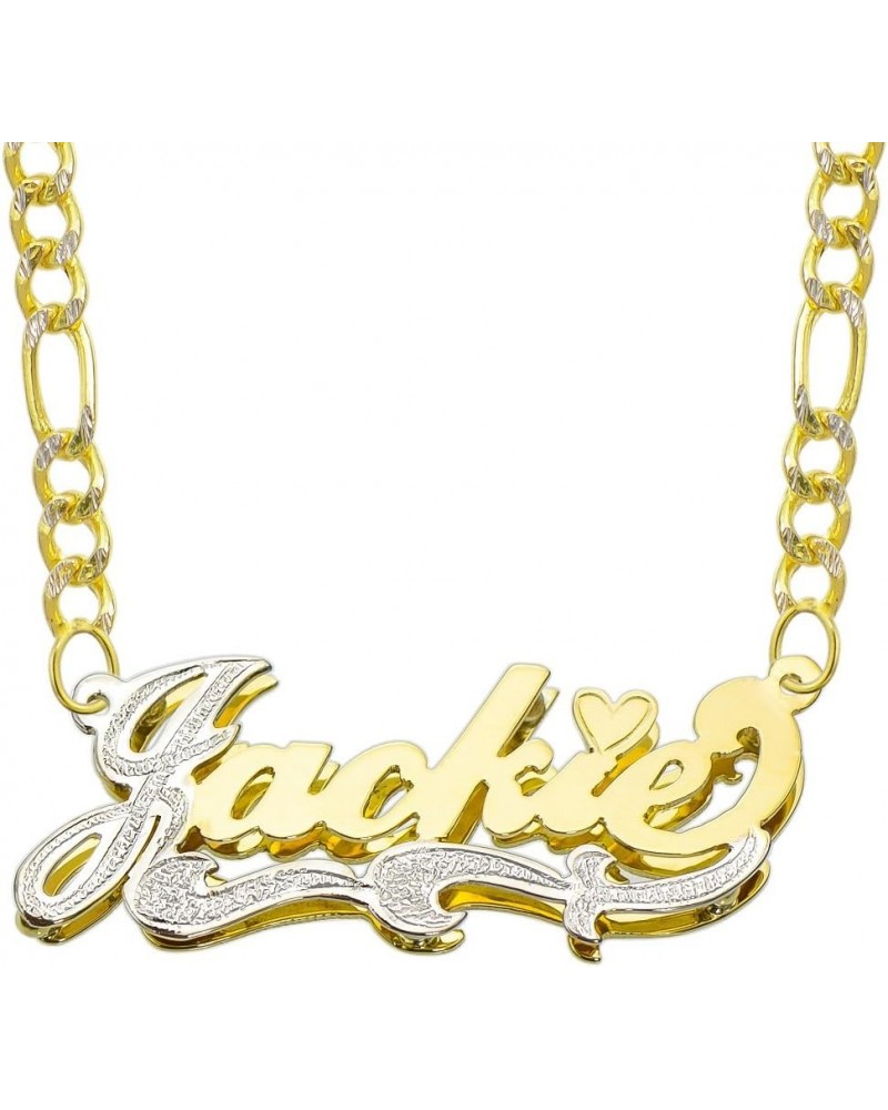 14K Two Tone Gold Personalized Double Plate 3D Name Necklace - Style 2 - Customize Any Name 20.0 Inches $175.94 Necklaces