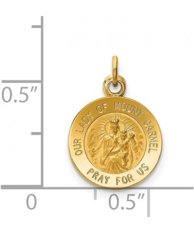 14K Yellow Gold Our Lady of Mt. Carmel Medal Charm 12mm width $85.74 Pendants