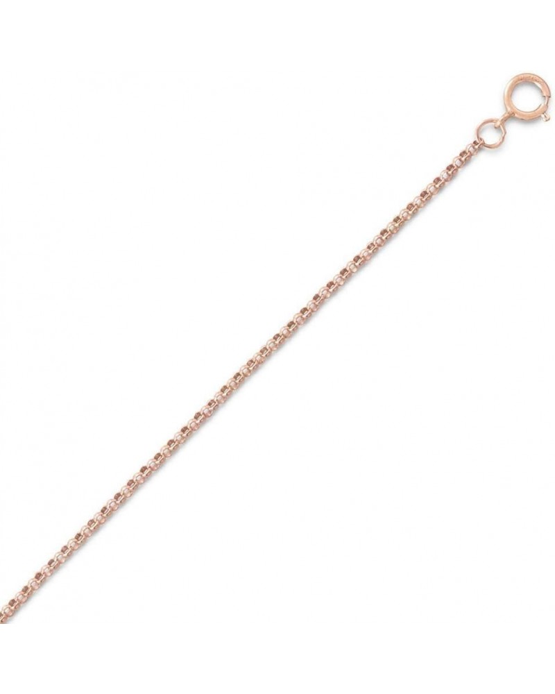 14/20 Pink Rose Gold Filled 1mm Rolo Chain Necklace Spring Ring Closure Jewelry Gifts for Women - Length Options: 16 18 20 22...