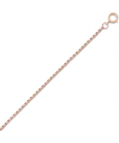 14/20 Pink Rose Gold Filled 1mm Rolo Chain Necklace Spring Ring Closure Jewelry Gifts for Women - Length Options: 16 18 20 22...