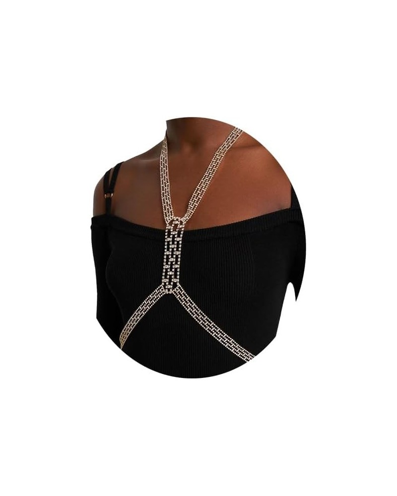 Full Rhinestone Harness Bra Body Chain for Men Sexy Bikini Crystal Bra Body Chain Lingerie Body Chain Rhinestone Festival Rav...