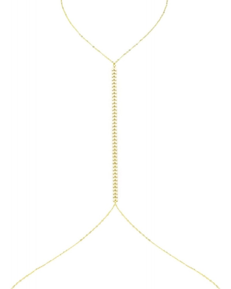 Sexy Adjustable 14k Gold Body Chain for Women - Arrow Pendant Body Jewelry Chains, Perfect Summer Beach Fashion Accessory for...