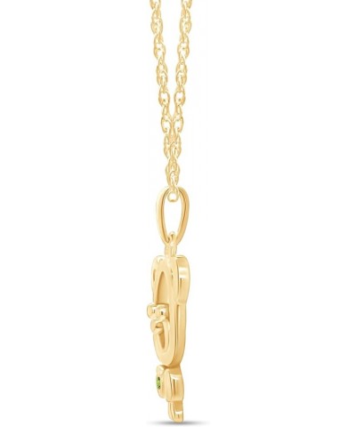 14K Gold Over Sterling Silver Teddy Bear Pendant Necklace Yellow Gold Over : Simulated Peridot $16.81 Necklaces