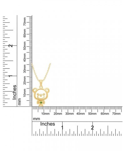 14K Gold Over Sterling Silver Teddy Bear Pendant Necklace Yellow Gold Over : Simulated Peridot $16.81 Necklaces