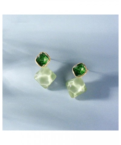 Retro Acrylic Earrings for Women 60s 70s Fashion Jewelry Hoop Dangle Drop Earrings Emerald Green $6.88 Earrings