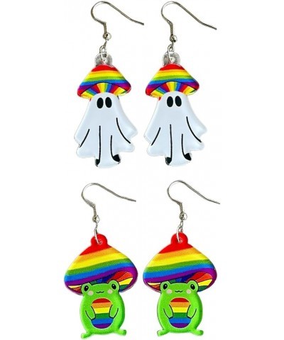 Rainbow Pride Earrings for Women Girls Colorful Game Machine Mushroom Pencil Gnome Ice Cream Frog Acrylic Dangle Earrings Gay...