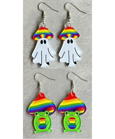 Rainbow Pride Earrings for Women Girls Colorful Game Machine Mushroom Pencil Gnome Ice Cream Frog Acrylic Dangle Earrings Gay...