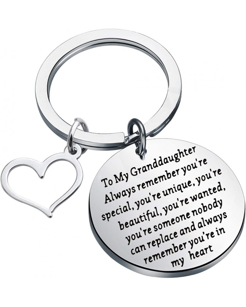 To My Granddaughter Gifts Granddaughter Keychain Inspirational Gifts Always Remember You're Special Silver $6.18 Pendants