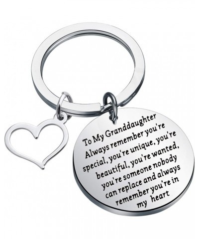 To My Granddaughter Gifts Granddaughter Keychain Inspirational Gifts Always Remember You're Special Silver $6.18 Pendants