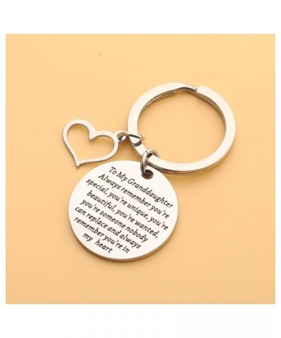 To My Granddaughter Gifts Granddaughter Keychain Inspirational Gifts Always Remember You're Special Silver $6.18 Pendants