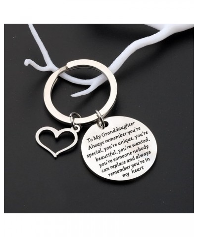 To My Granddaughter Gifts Granddaughter Keychain Inspirational Gifts Always Remember You're Special Silver $6.18 Pendants