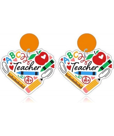 Teacher Earrings for Women Teacher Appreciation Gifts for Teacher Pencil Earrings Apple Earrings Crayon Earrings Fun Teacher ...