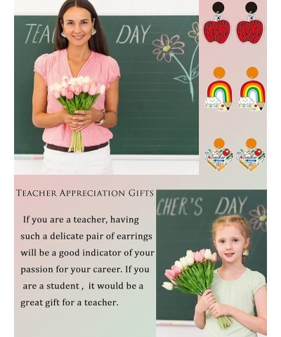 Teacher Earrings for Women Teacher Appreciation Gifts for Teacher Pencil Earrings Apple Earrings Crayon Earrings Fun Teacher ...