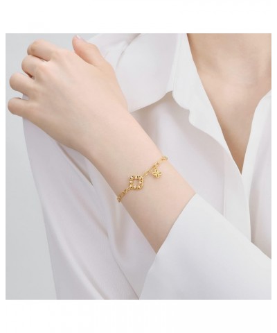 Cultural Blessings 999 24K Solid Gold Four-Leaf Clover with Pearl Bracelet for Women 94181B | 7 Inches, (18 CM) $318.45 Brace...