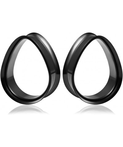 1 Pair 8-25mm Water Drop Design Stainless Steel Tunnels For Ears Gauges Plugs Stretchers Expander 0g-1 12mm(1/2") Black $8.09...