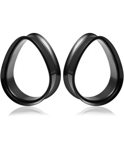 1 Pair 8-25mm Water Drop Design Stainless Steel Tunnels For Ears Gauges Plugs Stretchers Expander 0g-1 12mm(1/2") Black $8.09...