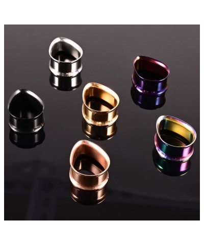 1 Pair 8-25mm Water Drop Design Stainless Steel Tunnels For Ears Gauges Plugs Stretchers Expander 0g-1 12mm(1/2") Black $8.09...